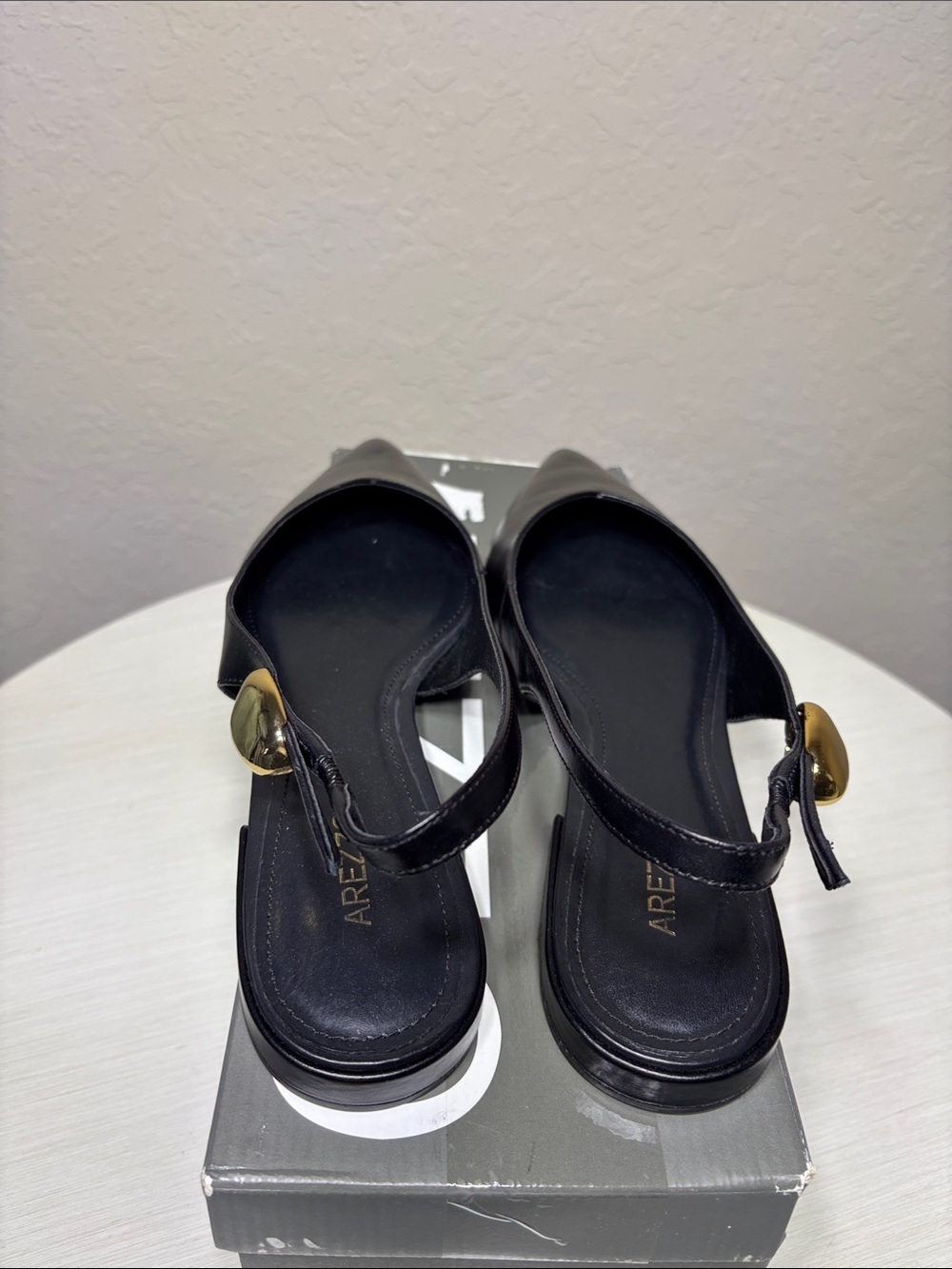 Arezzo Farrah Black Leather Pointed Toe
Slingback Flats NIB Size 7B - Picture 6 of 9